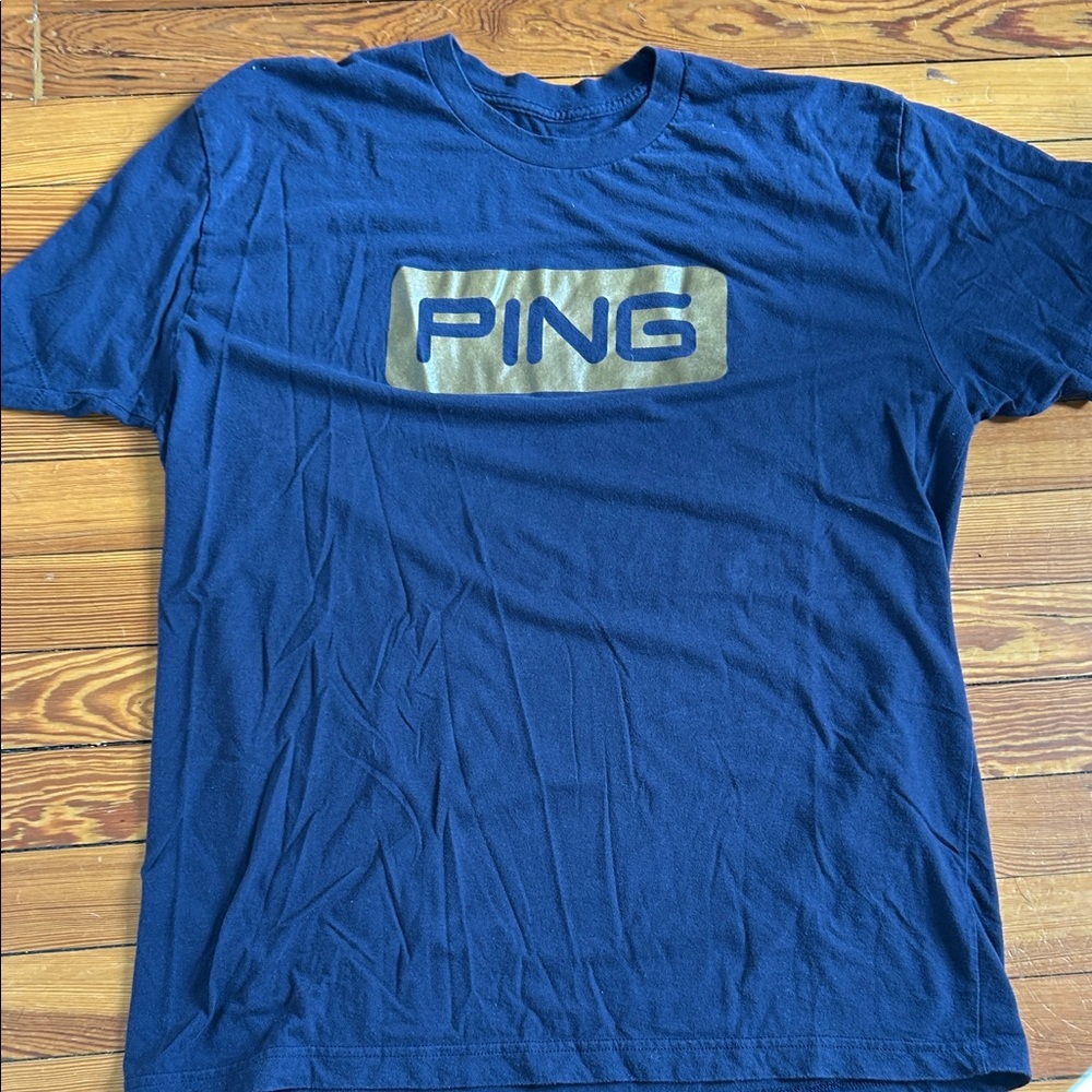 Ping Men's Deep Blue Tee with Gold Logo